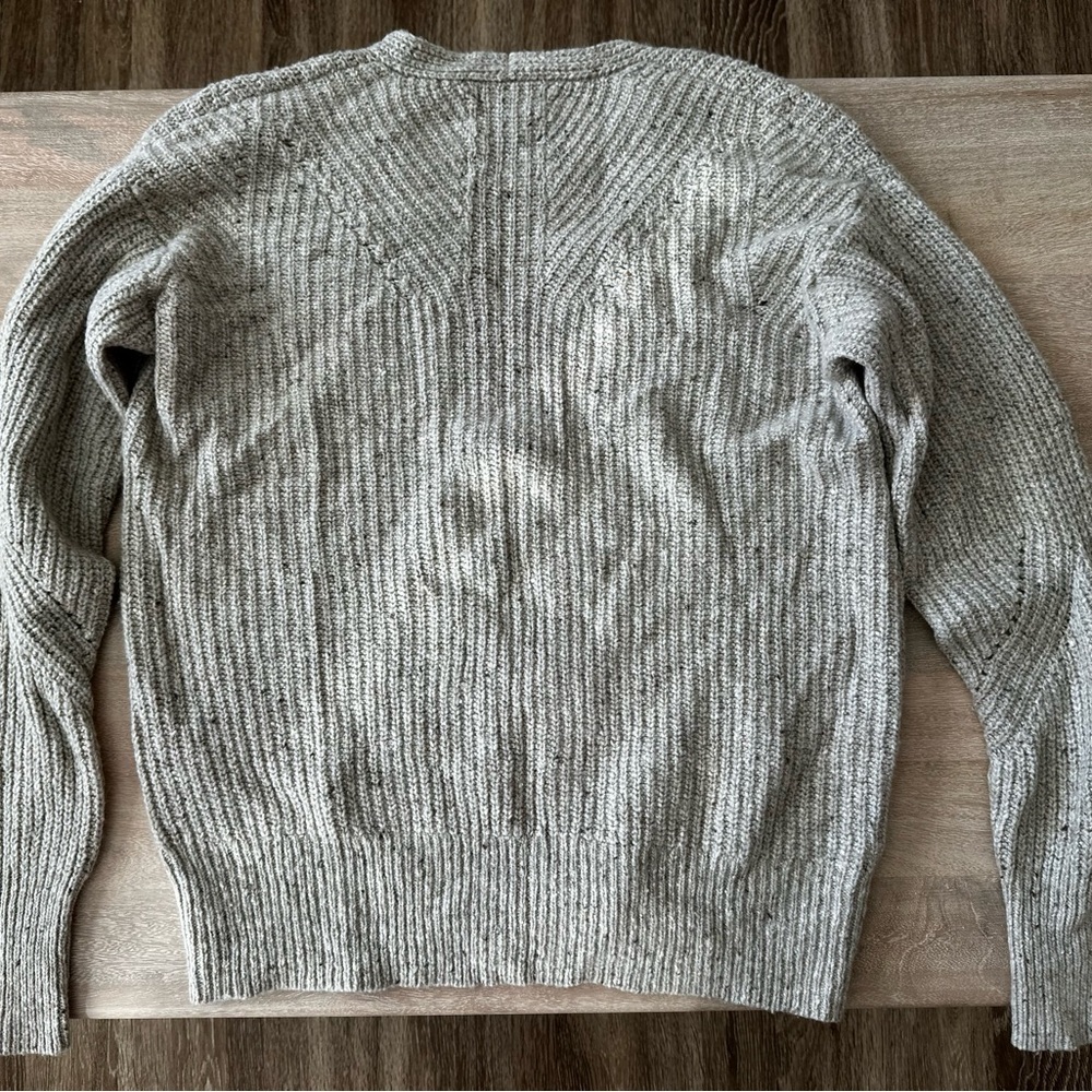 Rag & Bone Eco Donegal V-Neck Sweater in Marled Beige Size Medium Wool Blend - Picture 7 of 7